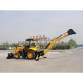 High-efficiency backhoe loader with hydraulic system